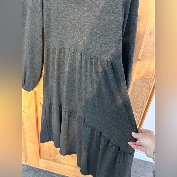 Cable & Gauge Gray Tiered Dress Vampire Romance GothProm Whimsigoth Size Small - Picture 5 of 9